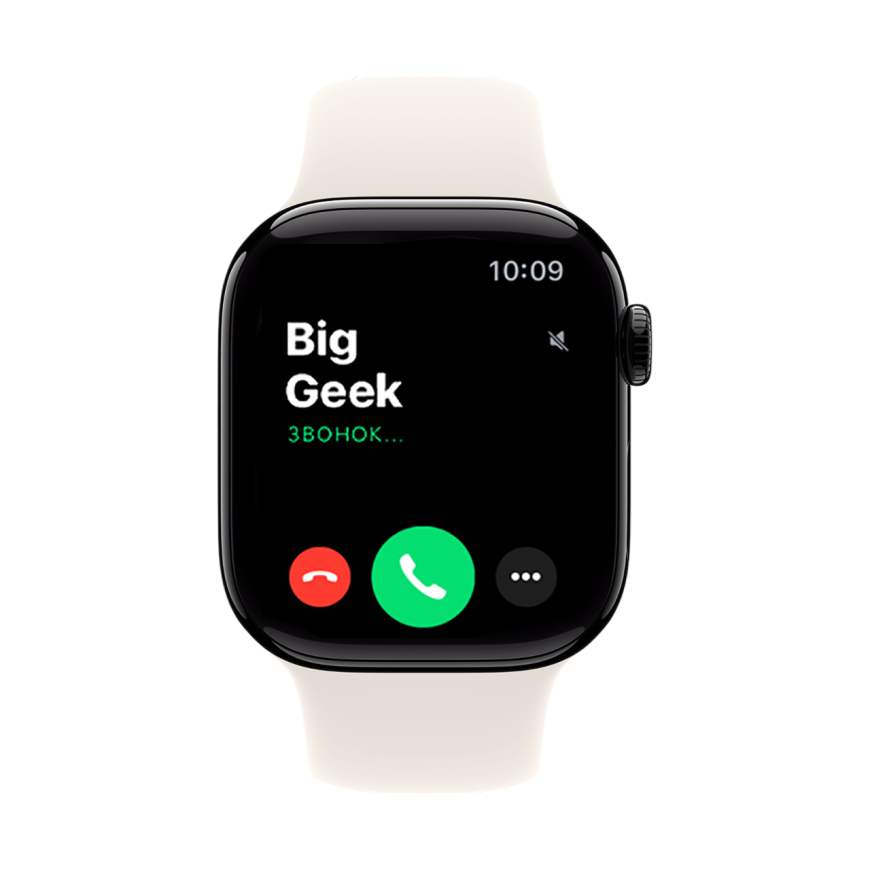 Часы Apple Watch Series 11, 42 мм, алюминий цвета «чёрный оникс», ремешок Sport Band цвета «сияющая звезда»