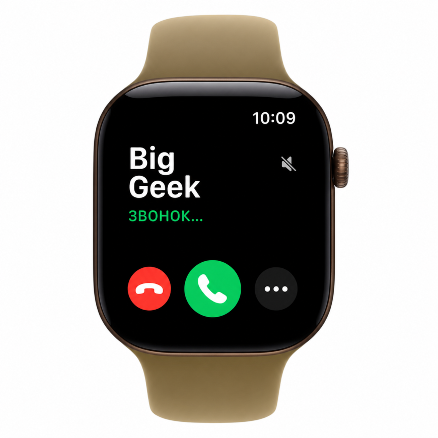 Часы Apple Watch Series 12, 42 мм, алюминий цвета «тёмная бронза», ремешок Sport Band оливкового цвета
