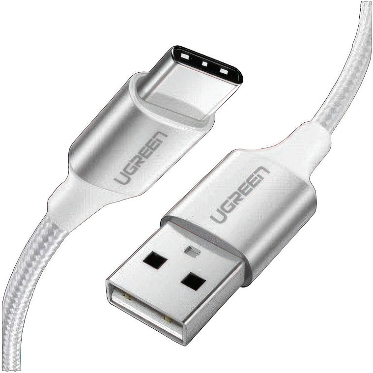 Кабель с нейлоновой оплёткой Ugreen USB-C — USB-A (0,25 м) (US288)