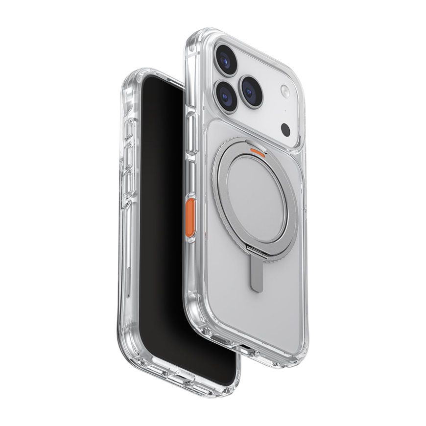 Прозрачный чехол MagSafe с подставкой Uniq Swivix для iPhone 17 Pro