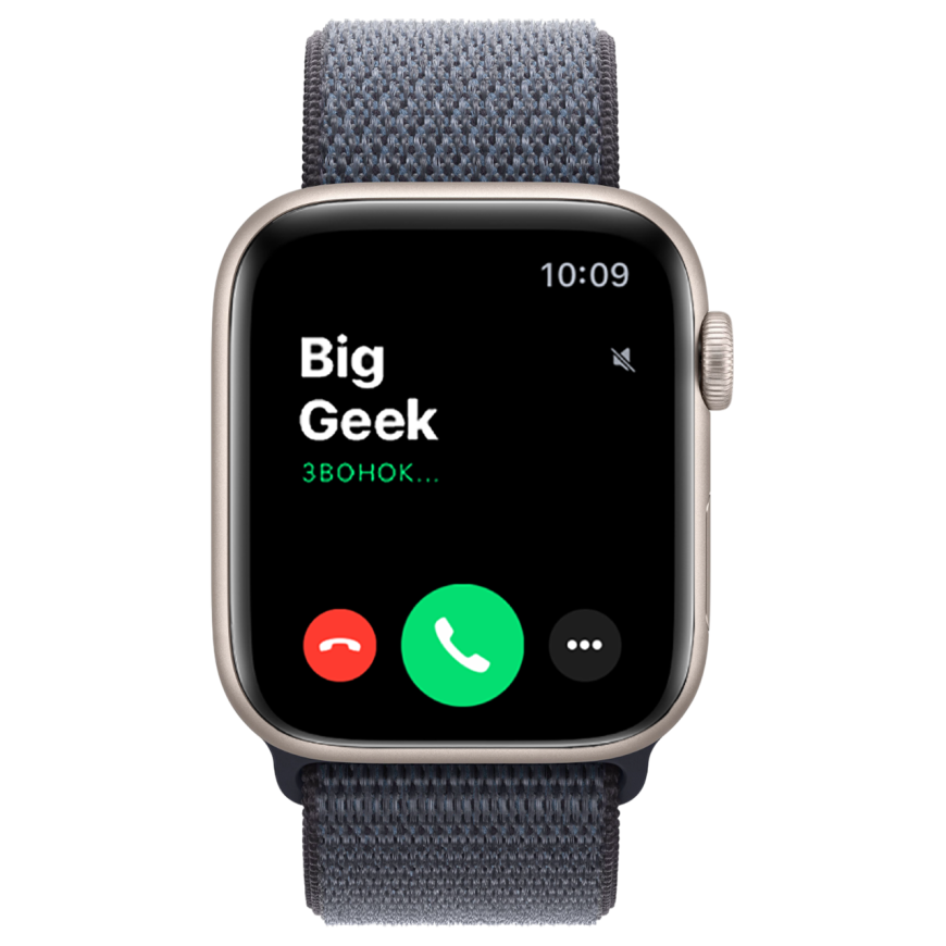 Часы Apple Watch SE 3, 44 мм, алюминий цвета «сияющая звезда», браслет Sport Loop цвета «якорный синий» (2025)