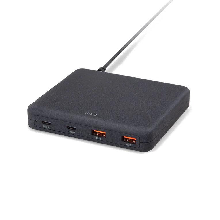 Многопортовое сетевое зарядное устройство Uniq Surge мощностью 90 Вт (2 USB-C, 2 USB-A)