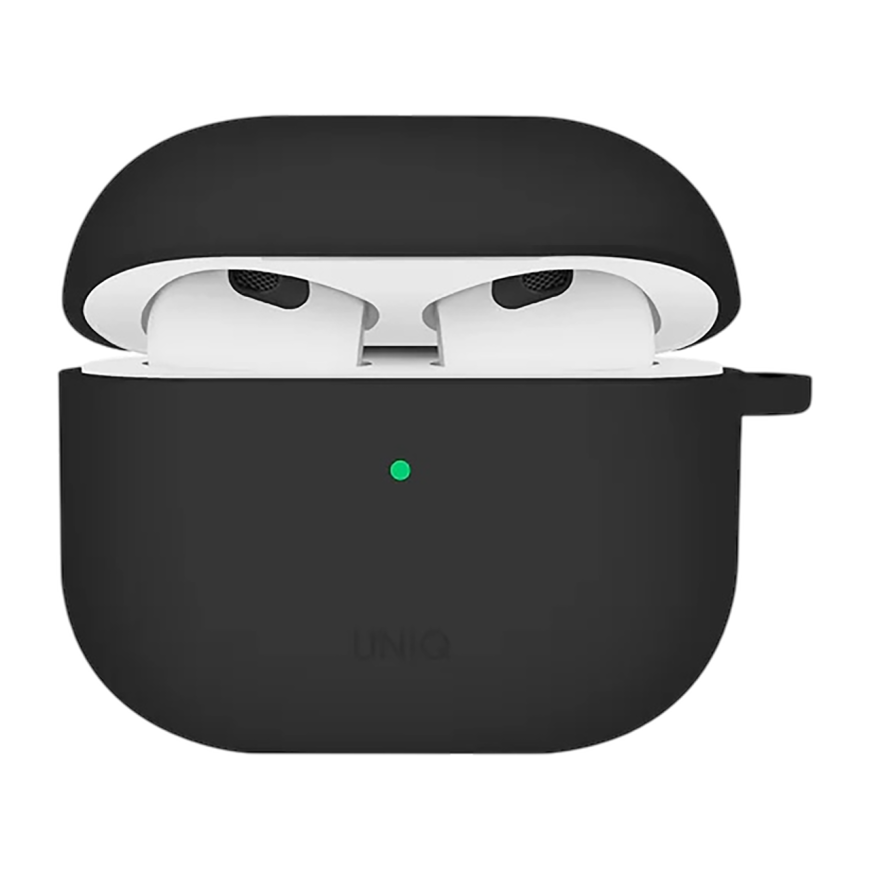 Гибридный силиконовый чехол с карабином и креплениями на уши Uniq Nexo для AirPods 4 (2024)