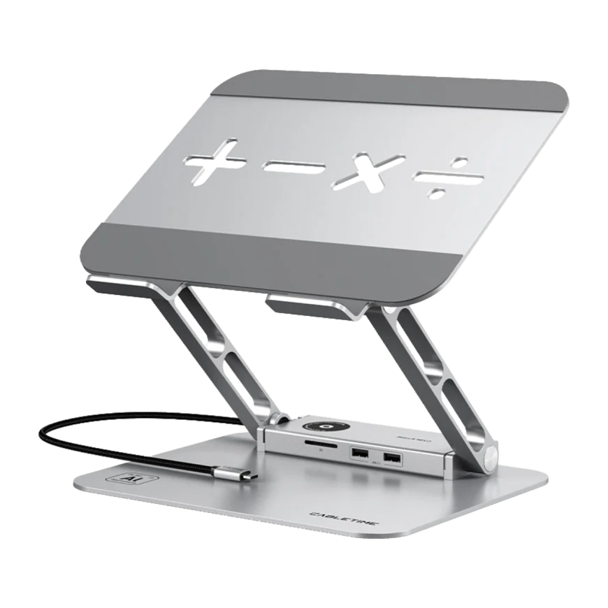Регулируемая складная металлическая подставка и USB-хаб CABLETIME для MacBook Air и Pro 13–16"