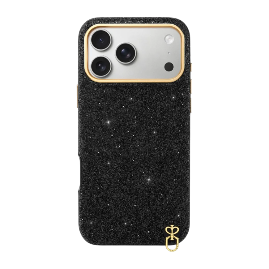 Кожаный чехол MagSafe с подставкой PYNANA Dancing Circle для iPhone 17 Pro и 18 Pro