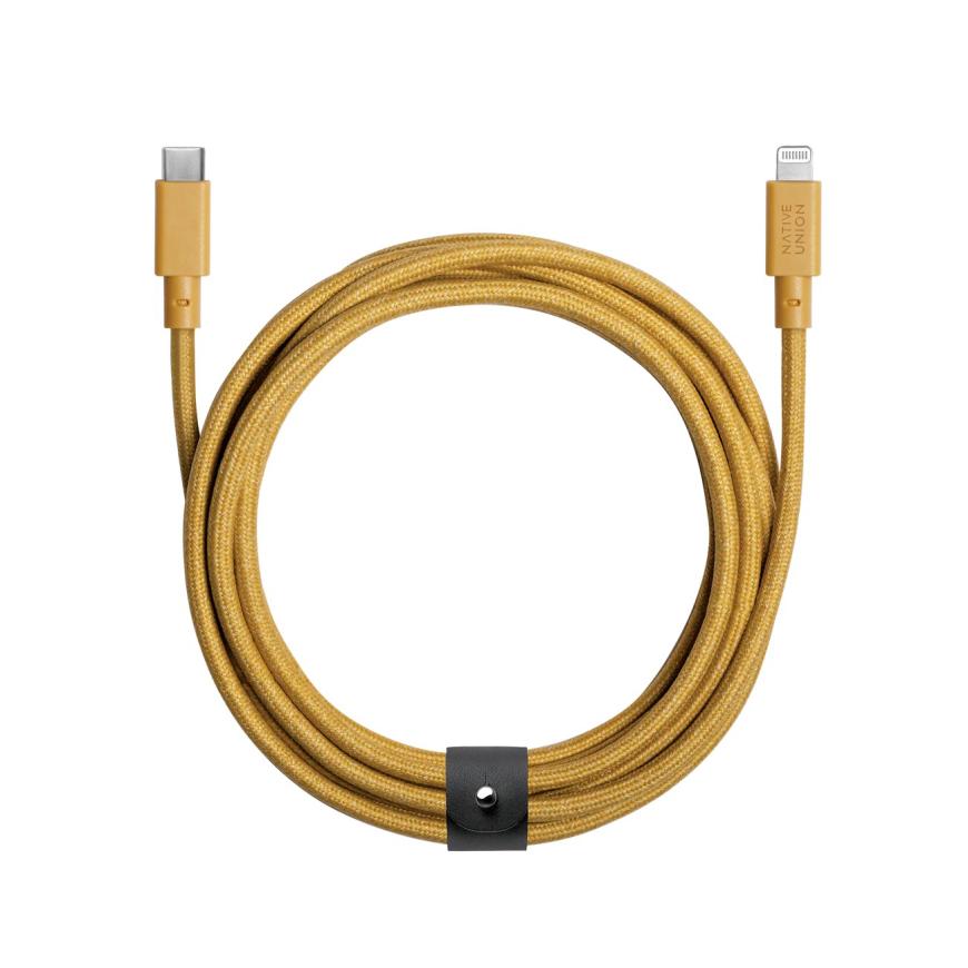 Кабель с оплёткой и ремешком Native Union Belt Cable USB-C — Lightning (1,2 м)