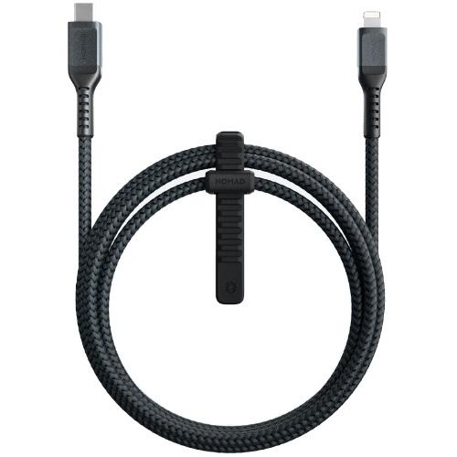 Кабель с кевларовой оплёткой и ремешком Nomad Kevlar Rugged Cable USB-C — Lightning (1,5 м)