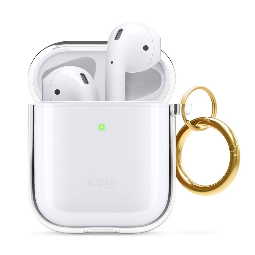 Термополиуретановый чехол с карабином elago Clear Hang Case для AirPods 1-го и 2-го поколений