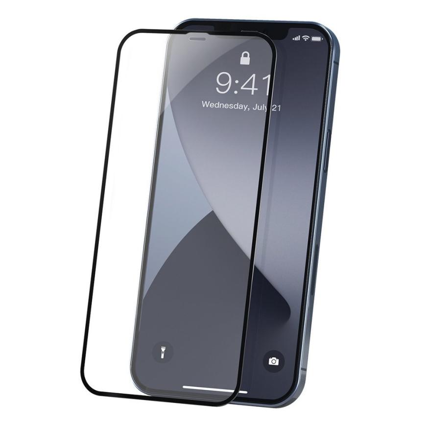 Защитное стекло с укреплённой рамкой Baseus для iPhone 12 и 12 Pro (2 шт.)
