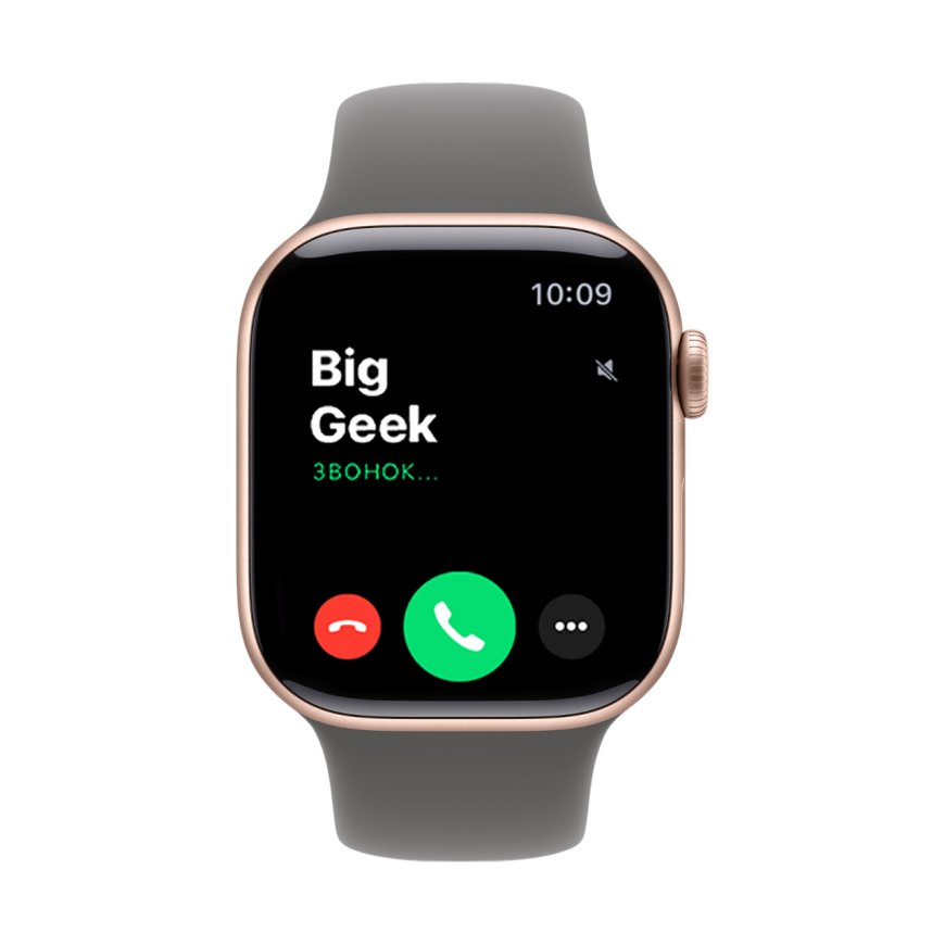 Часы Apple Watch Series 11, 42 мм, алюминий цвета «розовое золото», ремешок Sport Band цвета «каменно-серый»