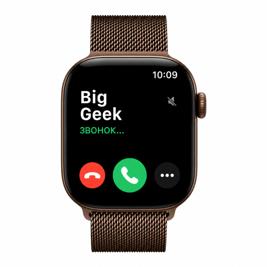 Часы Apple Watch Series 12, 42 мм, алюминий цвета «тёмная бронза», миланский сетчатый браслет цвета «тёмная бронза»