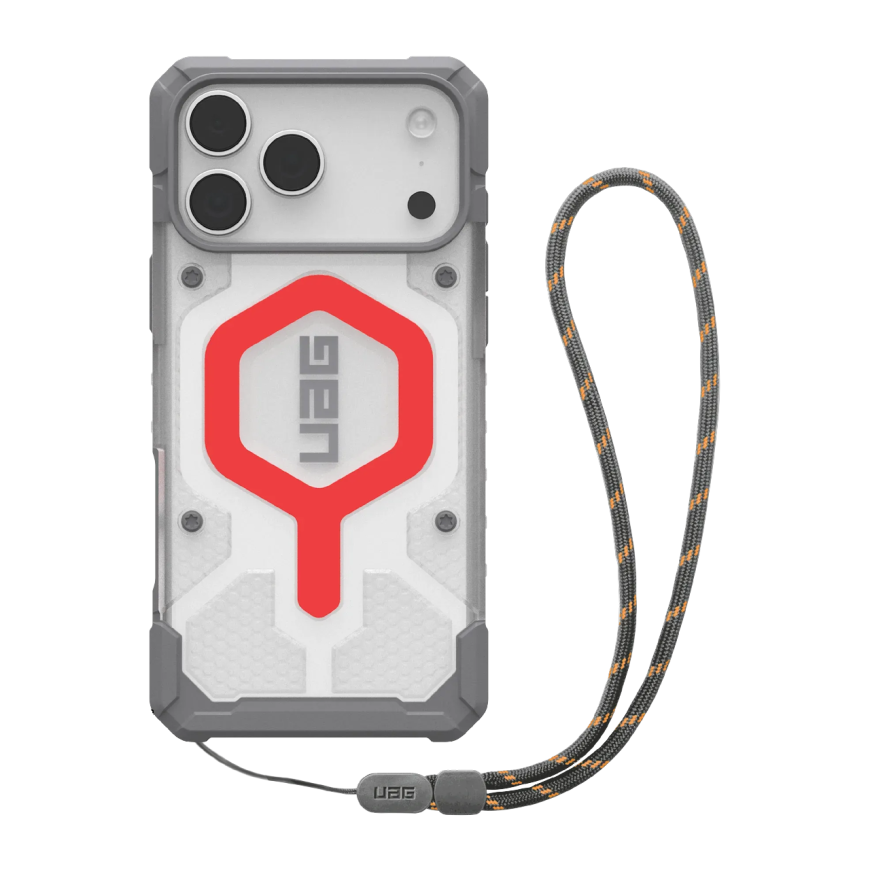 Защитный прозрачный чехол MagSafe с ремешком на запястье UAG Pathfinder Clear для iPhone 17 Pro Max