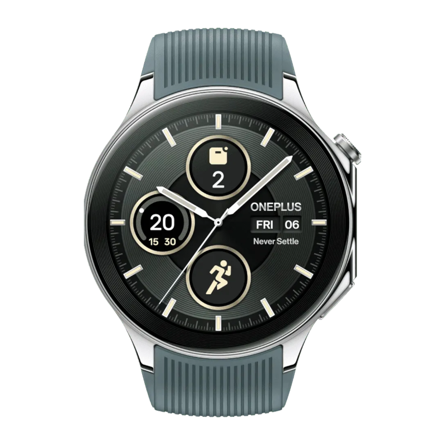 Умные часы OnePlus Watch 2 Radiant Steel, ремешок из фторэластомера (версия Global)