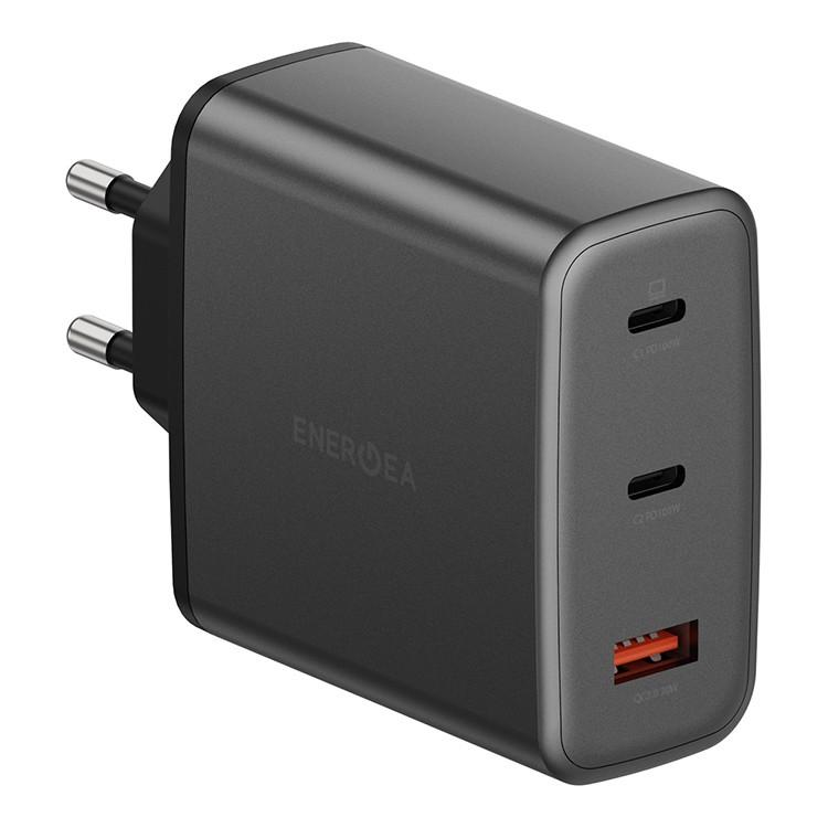 Сетевое зарядное устройство Energea AmpCharge GaN100 мощностью 100 Вт (2 USB-C, USB-A) (GaN)