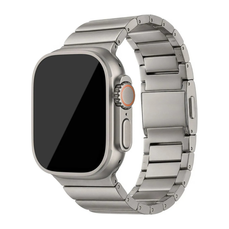 Титановый блочный браслет uBear Grade для Apple Watch 44, 45, 46 мм и Ultra 49 мм