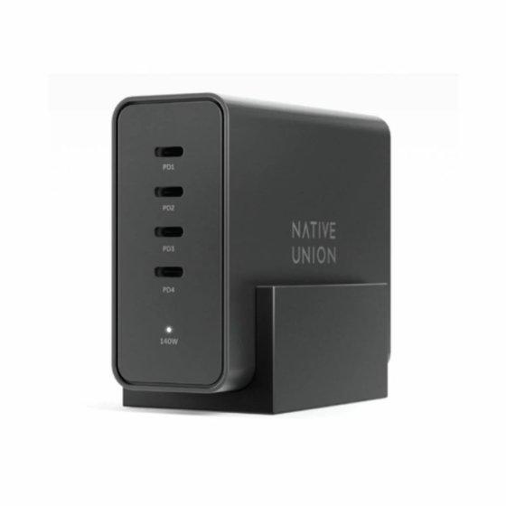 Многопортовое сетевое зарядное устройство Native Union мощностью 140 Вт (4 USB-C) (GaN)