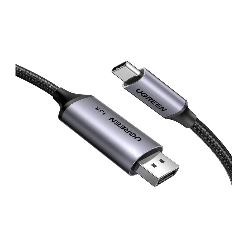Кабель-адаптер с оплёткой Ugreen USB-C — DisplayPort 2.1 (2 м) (CM707)