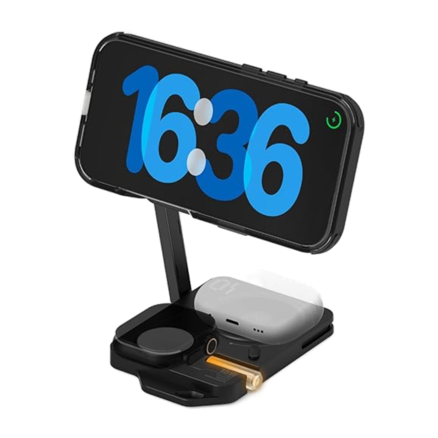 Складная зарядная станция MagSafe Aulumu M01 Charging Station Qi2 для iPhone, AirPods и Apple Watch