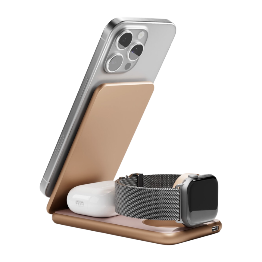 Складная зарядная станция MagSafe VLP Alum Power Pro для iPhone, Apple Watch и AirPods