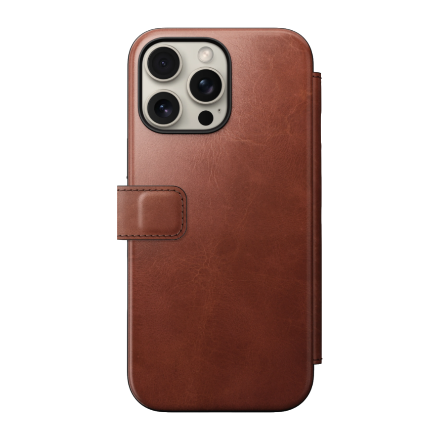 Кожаный чехол-книжка с поддержкой MagSafe Nomad Horween Modern Leather Folio Limited Edition для iPhone 16 Pro Max