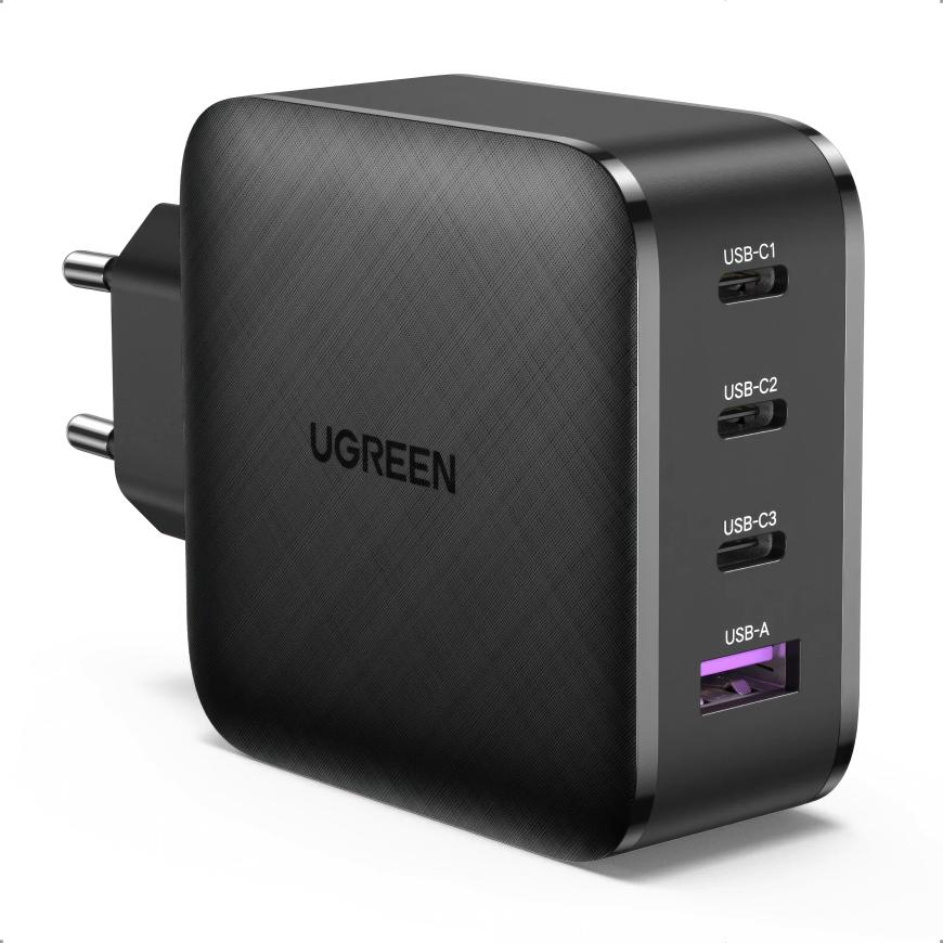 Многопортовое сетевое зарядное устройство Ugreen мощностью 65 Вт (3 USB-C, USB-A) (GaN) (CD224)