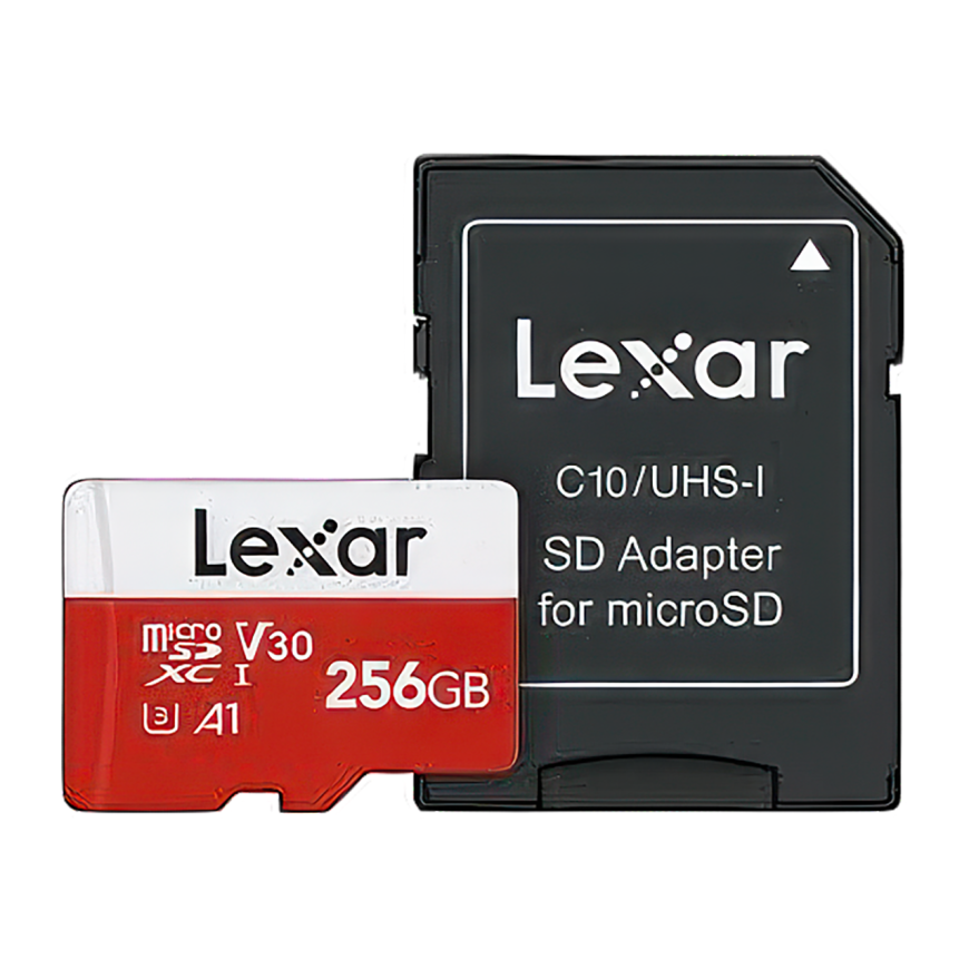 Карта памяти Lexar E-Series microSDXC UHS-I 256 ГБ (U3, V30, A1) с адаптером