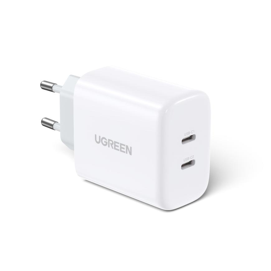 Сетевое зарядное устройство Ugreen мощностью 40 Вт (2 USB-C) (CD243)