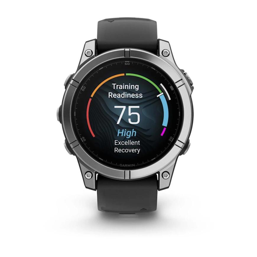 Умные спортивные часы Garmin fenix E, 47 мм, AMOLED, серебристая сталь, силиконовый ремешок чёрного цвета - фото 6