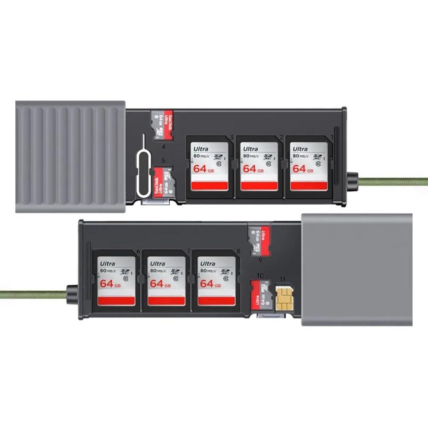 Картридер-органайзер Ugreen USB-C — microSD, 2 SD (CM856)