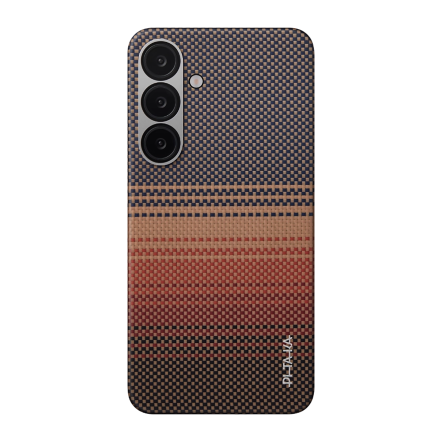 Чехол из арамидного волокна с поддержкой MagSafe PITAKA Sunset Moonrise Tactile Woven Case для Samsung Galaxy S25