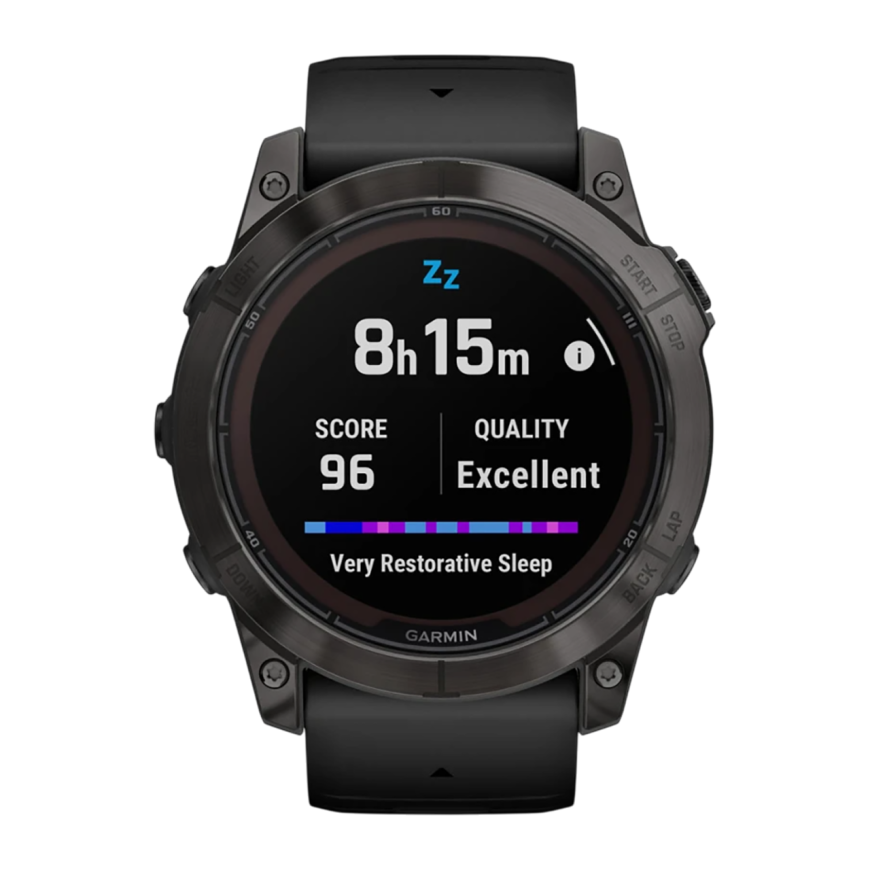 Спортивные часы Garmin fenix 7X Pro Sapphire Solar Edition, 51 мм, чёрный силиконовый ремешок