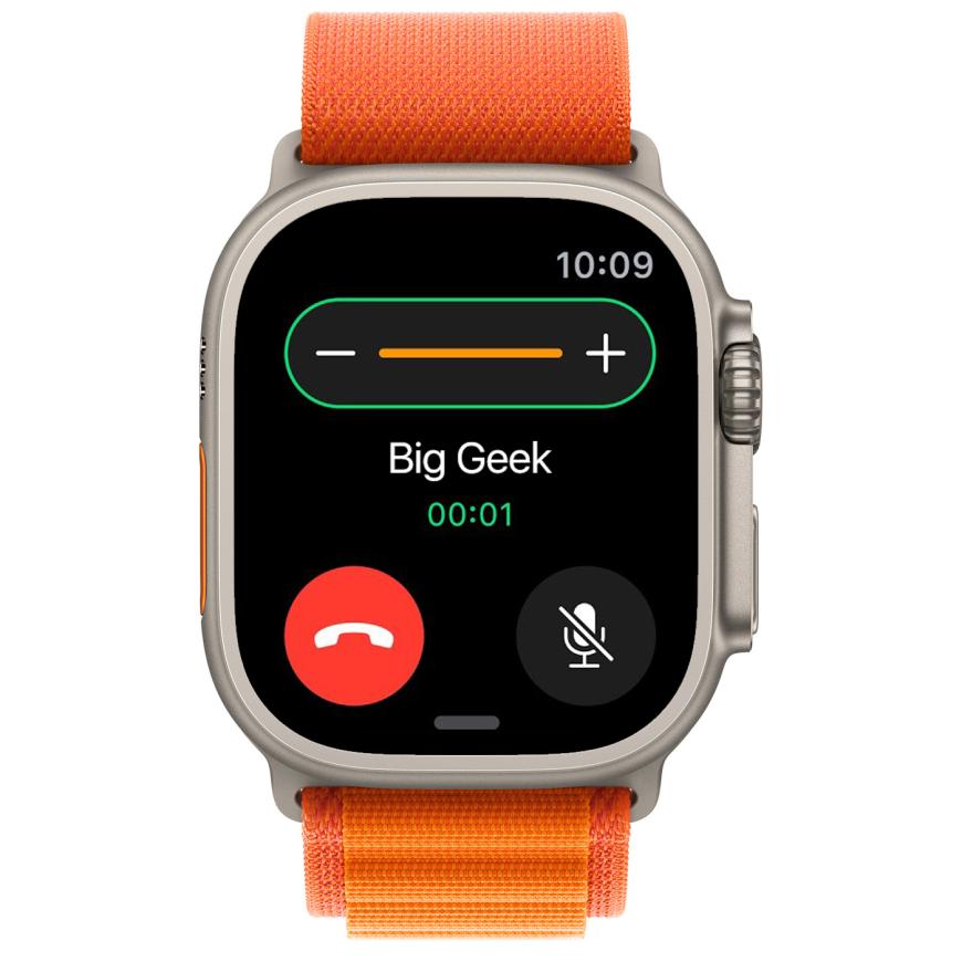 Часы Apple Watch Ultra, 49 мм, титан светлого цвета, ремешок Alpine оранжевого цвета