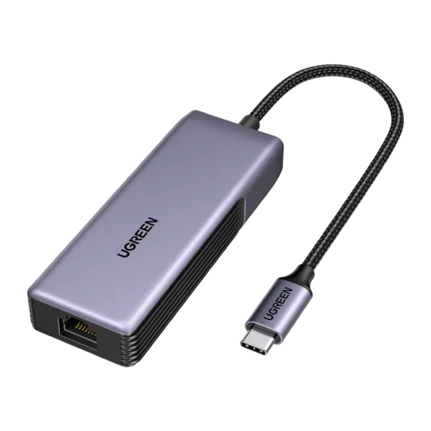 Переходник с оплёткой Ugreen USB-C — 5 Gigabit Ethernet (CM848)