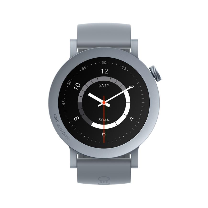 Умные часы CMF Watch Pro 2 by Nothing, плоский пепельно-серый безель, пепельно-серый силиконовый ремешок