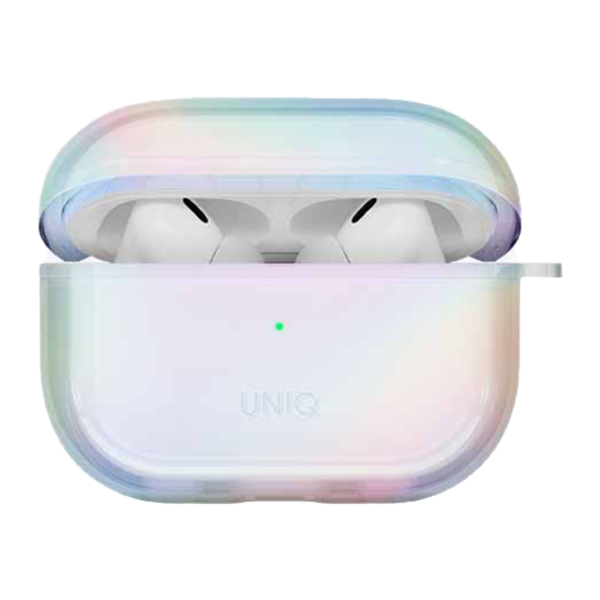 Прозрачный чехол с карабином Uniq Iridescia для AirPods Pro 2