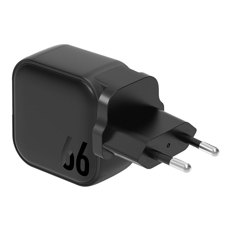 Многопортовое сетевое зарядное устройство Energea Travelite GaN66 мощностью 66 Вт (2 USB-C, USB-A) (US и EU) (GaN)