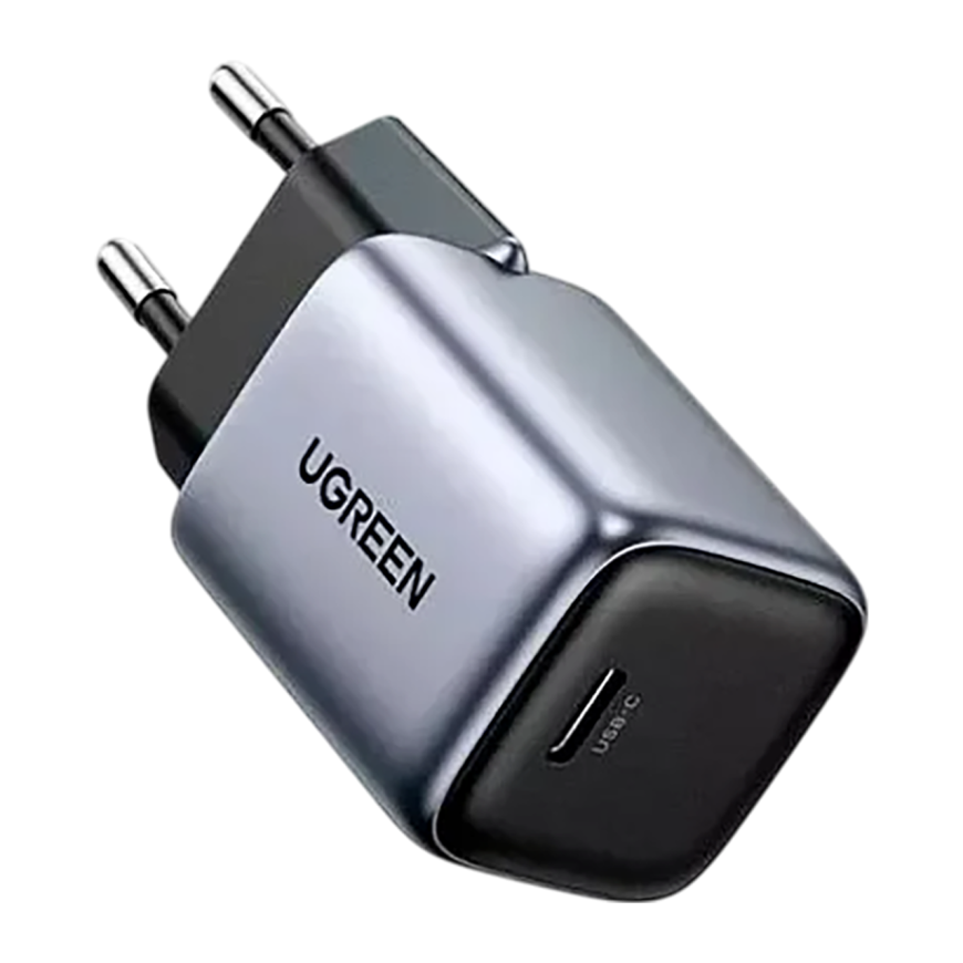 Сетевое зарядное устройство Ugreen Nexode мощностью 30 Вт (USB-C) (GaN) и кабель USB-C с оплёткой (CD319)