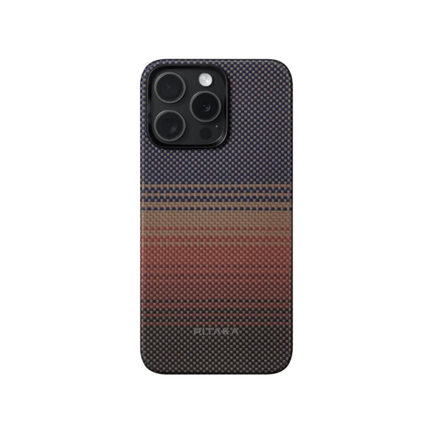 Чехол из арамидного волокна с поддержкой MagSafe PITAKA Sunset Moonrise Tactile Woven Case для iPhone 15 Pro