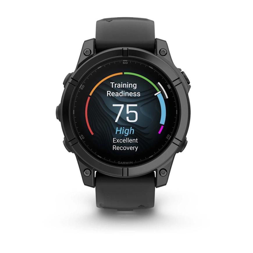 Умные спортивные часы Garmin fenix E, 47 мм, AMOLED, серая сталь, силиконовый ремешок чёрного цвета - фото 6