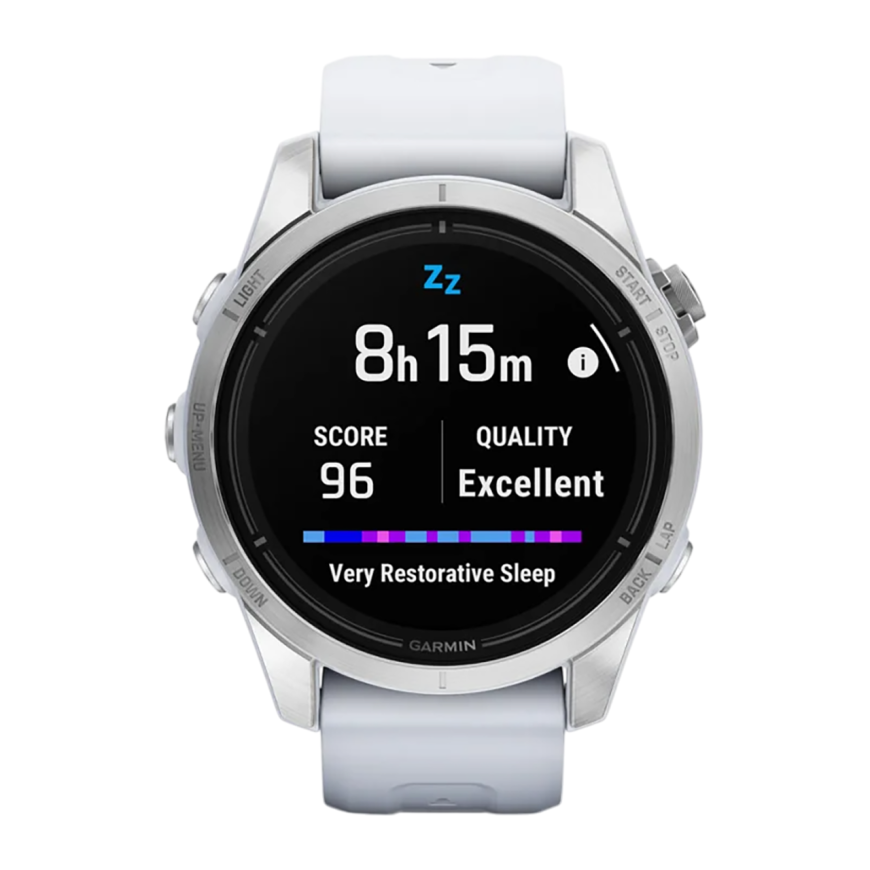 Спортивные часы Garmin epix Pro (Gen 2) Standard Edition, 42 мм, силиконовый ремешок цвета «Уайтстоун»