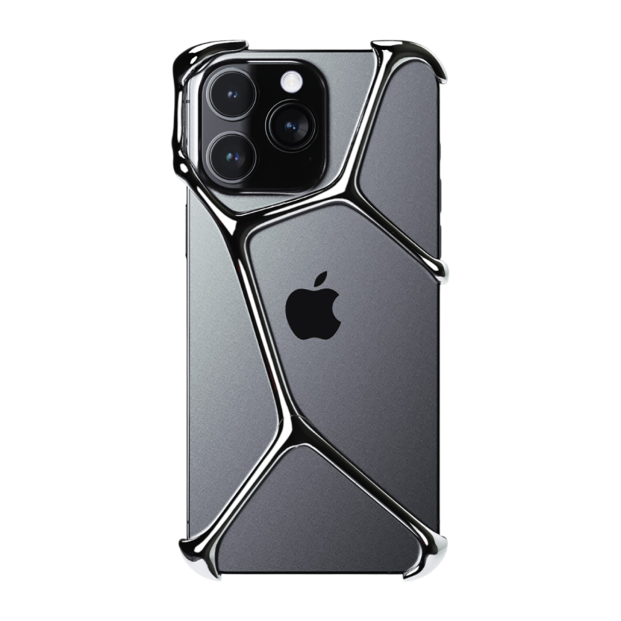 Стальной ювелирный чехол-бампер YNOT Shell Aerospace Steel для iPhone 16 Pro Max