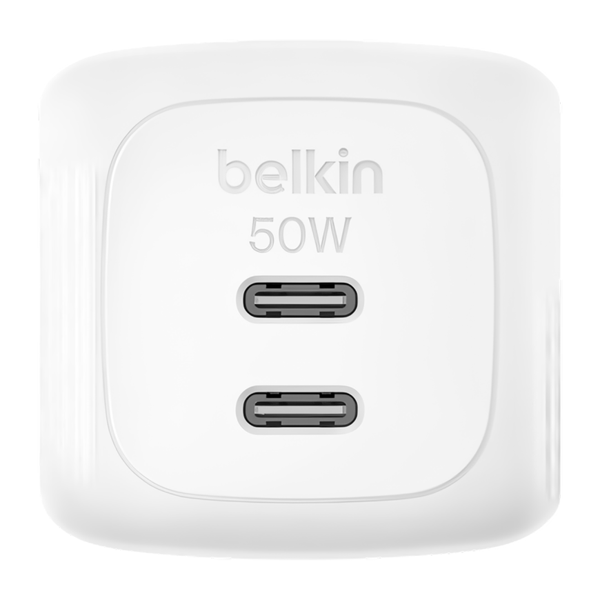 Сетевое зарядное устройство Belkin BoostCharge Pro мощностью 50 Вт (2 USB-C) (GaN) (WCH019)