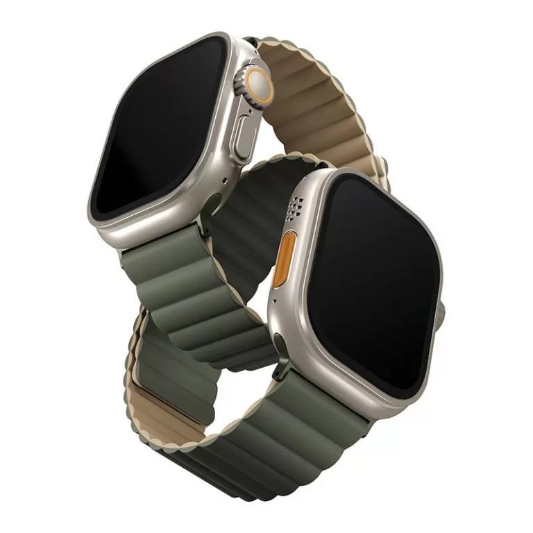 Двусторонний силиконовый ремешок Uniq Revix для Apple Watch 44, 45, 46 мм и Ultra 2–3