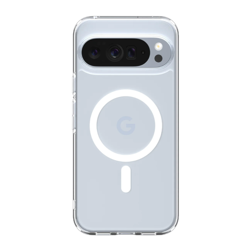 Прозрачный чехол MagSafe Spigen Ultra Hybrid Metal Ring (Mag Fit) для Google Pixel 10 Pro XL
