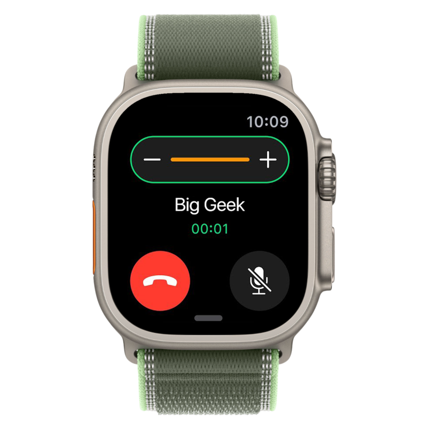 Часы Apple Watch Ultra 3, 49 мм, титан светлого цвета, ремешок Trail цвета «зелёный/неон» (2025)