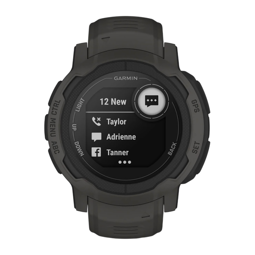 Спортивные часы Garmin Instinct 2 Standard Edition, 45 мм, силиконовый ремешок графитового цвета