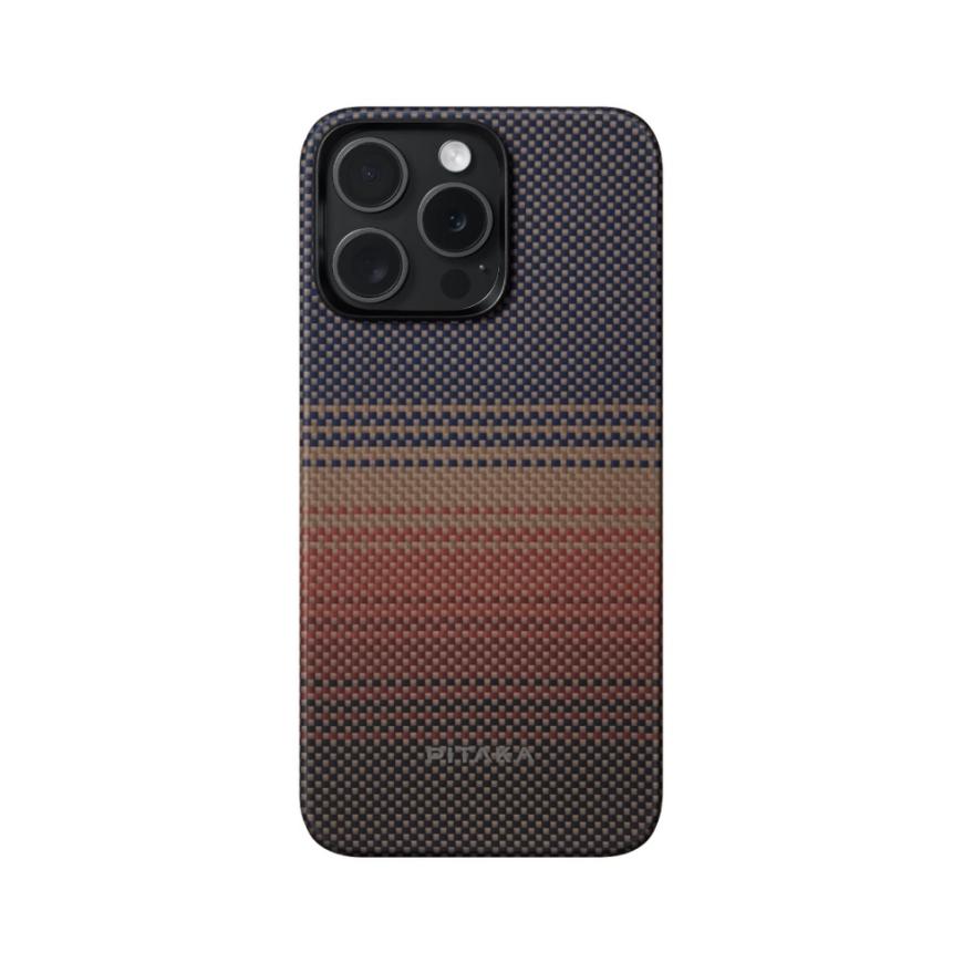 Чехол из арамидного волокна с поддержкой MagSafe PITAKA Sunset Moonrise Tactile Woven Case для iPhone 15 Pro Max