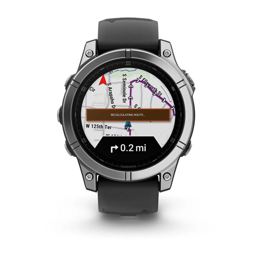 Умные спортивные часы Garmin fenix E, 47 мм, AMOLED, серебристая сталь, силиконовый ремешок чёрного цвета - фото 12