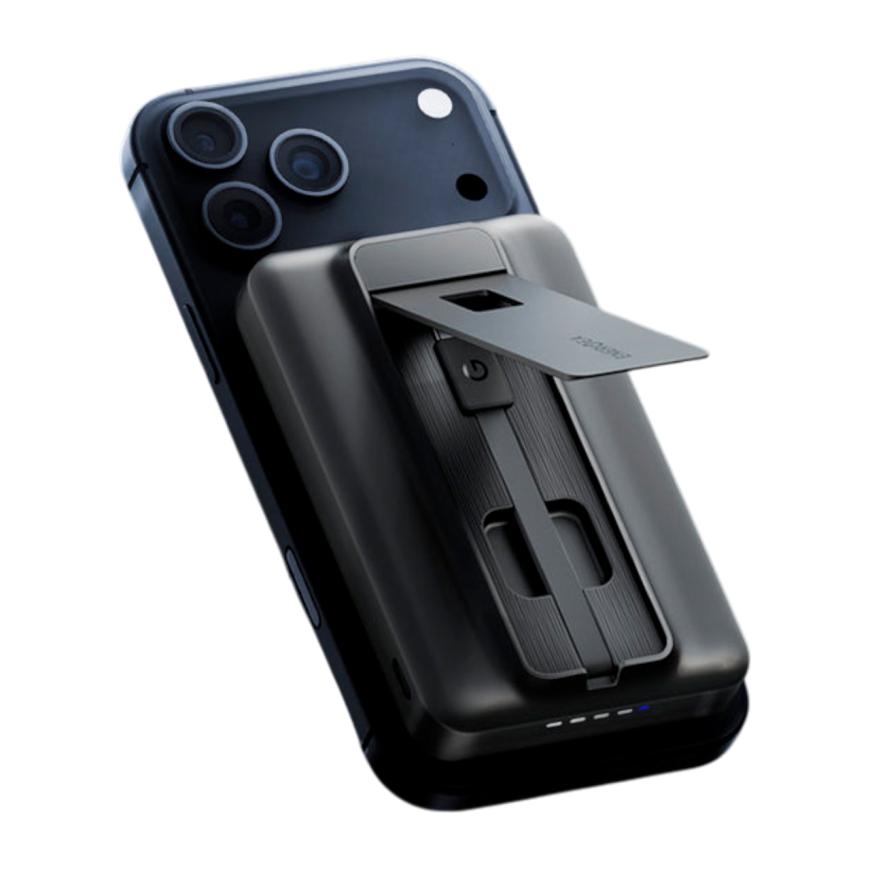 Внешний аккумулятор MagSafe с подставкой и встроенным кабелем Energea MagPac Pro 35s (Qi2) (10000 мА·ч)