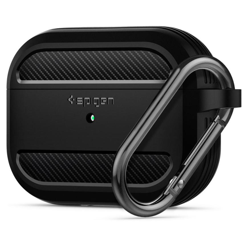 Термополиуретановый чехол с карабином Spigen Rugged Armor для AirPods Pro 1-го поколения